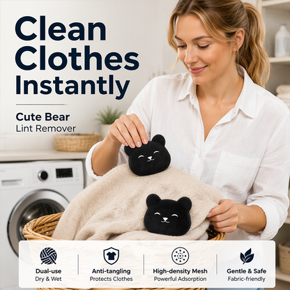 🥳2026 HOT SALE🥳💞50K+ SOLD!🐻🧺 50% OFF! Cute Bear Pet Hair Remover – Reusable laundry pad traps fur during wash/dry, stops hair from reattaching. Clean clothes, less lint! 🧼✨