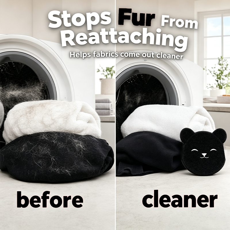 🥳2026 HOT SALE🥳💞50K+ SOLD!🐻🧺 50% OFF! Cute Bear Pet Hair Remover – Reusable laundry pad traps fur during wash/dry, stops hair from reattaching. Clean clothes, less lint! 🧼✨