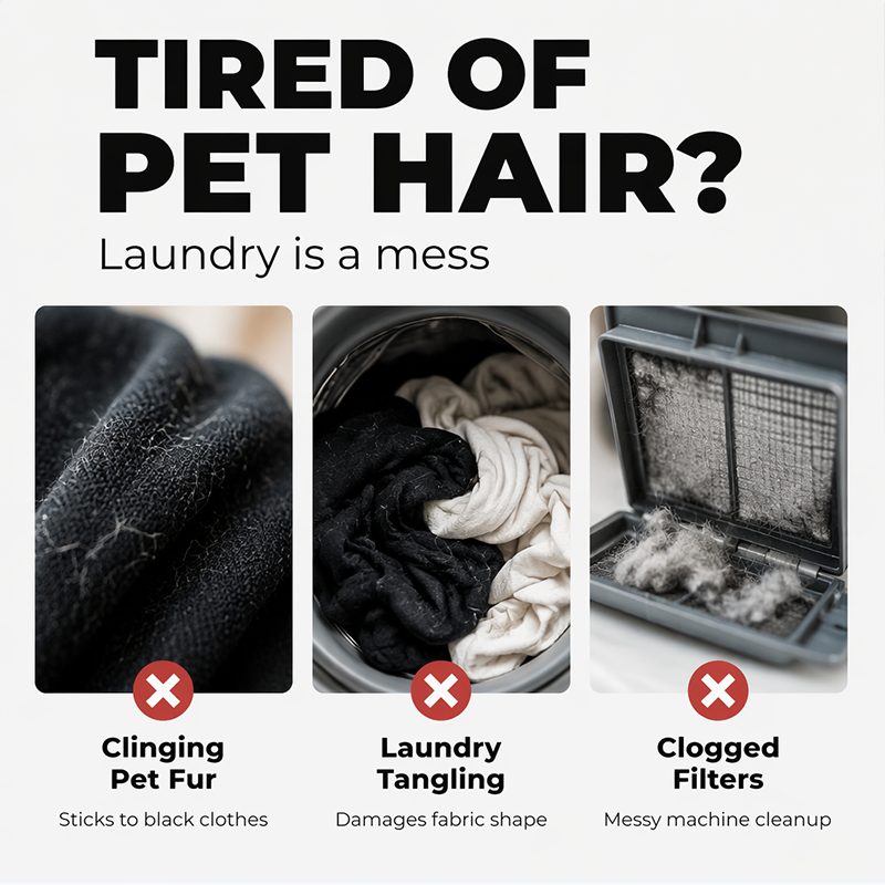 🥳2026 HOT SALE🥳💞50K+ SOLD!🐻🧺 50% OFF! Cute Bear Pet Hair Remover – Reusable laundry pad traps fur during wash/dry, stops hair from reattaching. Clean clothes, less lint! 🧼✨