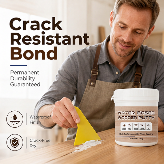 🥳2026 HOT SALE🥳💞50K+ SOLD!🪵🪚 50% OFF! Water‑Based Wooden Putty – 300g white crack filler paste, smooth & sandable. Repair scratches, holes & chips – no professional needed! 💰✨