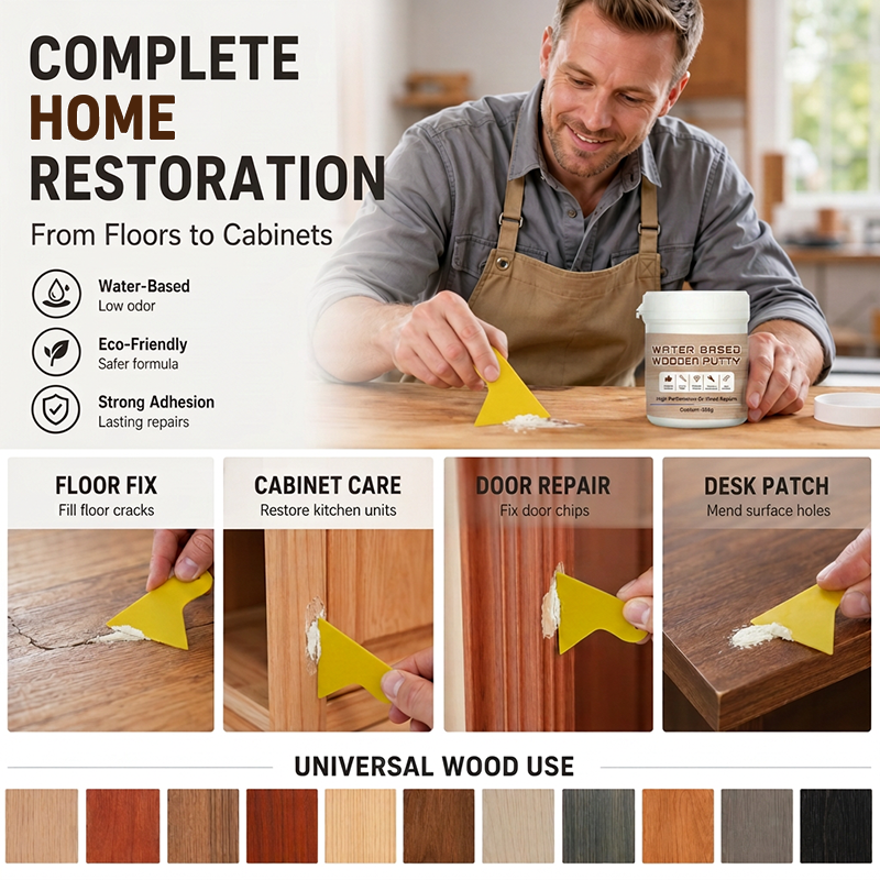 🥳2026 HOT SALE🥳💞50K+ SOLD!🪵🪚 50% OFF! Water‑Based Wooden Putty – 300g white crack filler paste, smooth & sandable. Repair scratches, holes & chips – no professional needed! 💰✨