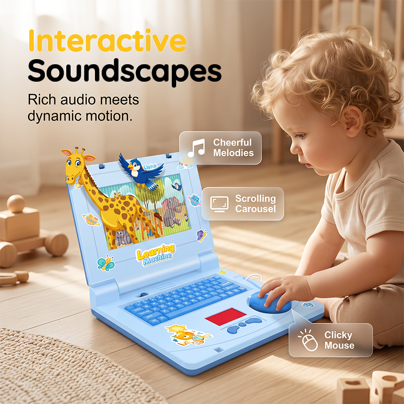 🥳2026 HOT SALE🥳💞50K+ SOLD!👧🎵 50% OFF! Interactive Simulation Toy Laptop – Scrolling screen, cheerful music & tactile buttons. Boosts fine motor skills & hand‑eye coordination! 🖥️✨