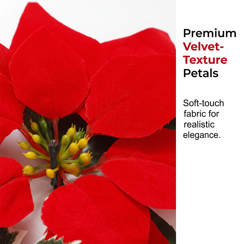 🥳2026 HOT SALE🥳💞50K+ SOLD! 🎄✨ 50% OFF! Light‑Up Poinsettia Christmas Garland – 2m warm LED glow, vivid red blooms & holly leaves. Battery‑powered – no wall socket needed! Perfect for mantels, windows & tables. 🎅🕯️