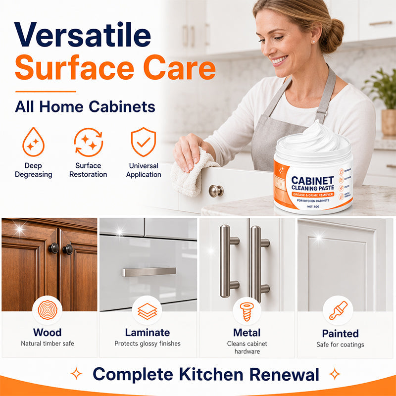 🥳2026 HOT SALE🥳💞50K+ SOLD!🏠🧹 50% OFF! Wood Cabinet Cleaning Paste – Restore greasy kitchen cabinets to sparkling clean. No scrubbing fatigue – just apply, wipe & buff! 🧽✨ 🥳2026 HOT SALE🥳💞50K+ SOLD!🏠🧹