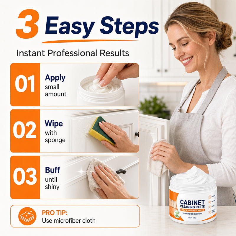 🥳2026 HOT SALE🥳💞50K+ SOLD!🏠🧹 50% OFF! Wood Cabinet Cleaning Paste – Restore greasy kitchen cabinets to sparkling clean. No scrubbing fatigue – just apply, wipe & buff! 🧽✨ 🥳2026 HOT SALE🥳💞50K+ SOLD!🏠🧹