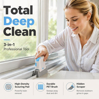 🥳2026 HOT SALE🥳💞50K+ SOLD! 🧽🔧 BUY 1 GET 1 FREE! Window Track Cleaning Tool – Dense cleaning fibers & scrubbing pad for spotless results. Versatile for tracks, stove gaps & bathroom corners – a must-have for every home! 🏠✅