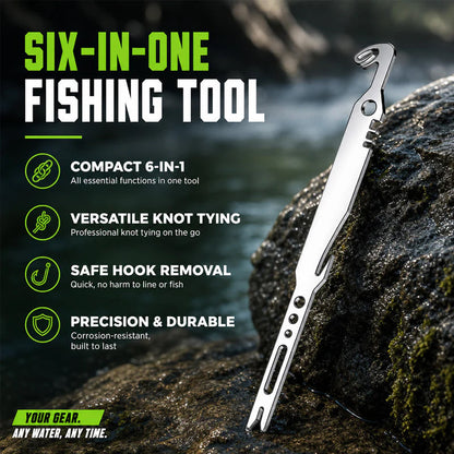 🥳2026 HOT SALE🥳💞50K+ SOLD! 🐟🔧 50% OFF! 6-in-1 Stainless Steel Fishing Multi Tool – 420 stainless steel, rust-proof & durable. Hook remover, knot tyer & more – from £4.99! Compact & portable for every angler! 🎣💪