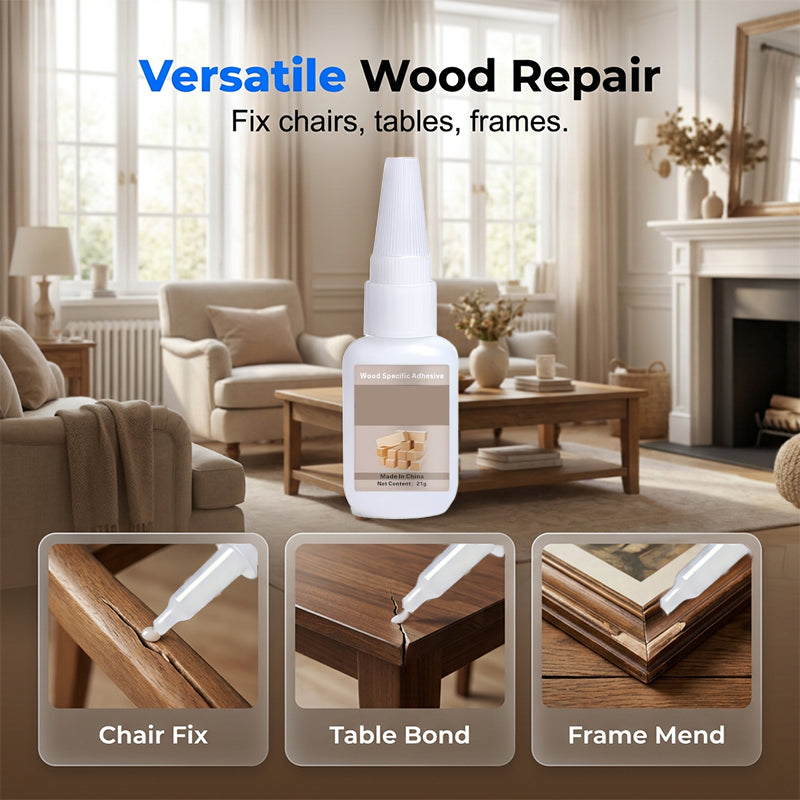 Strong Bond Wood Glue🥳2026 HOT SALE🥳💞50K+ SOLD!🪵🔧 50% OFF! Strong Bond Wood Glue – Heavy‑duty repair for door frames, chairs & tables. Precision tip – no mess, no waste. Fast curing – back in use today! 💪✨