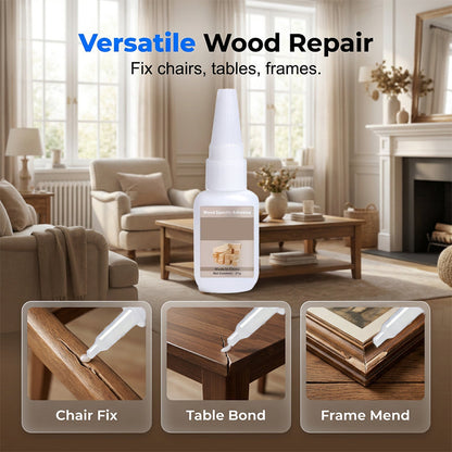 Strong Bond Wood Glue🥳2026 HOT SALE🥳💞50K+ SOLD!🪵🔧 50% OFF! Strong Bond Wood Glue – Heavy‑duty repair for door frames, chairs & tables. Precision tip – no mess, no waste. Fast curing – back in use today! 💪✨
