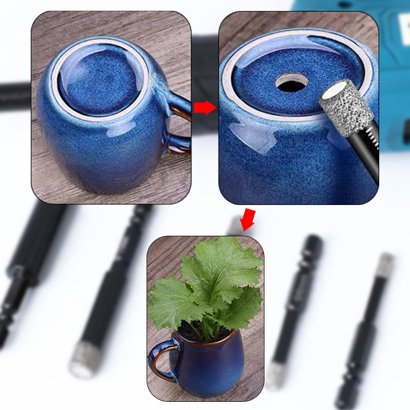🥳2026 HOT SALE🥳💞50K+ SOLD! 💎🔧 50% OFF! Diamond Drill Bits Set – 5-16mm hex shank, dry/wet use. Cuts clean precision holes in tile, glass, granite & marble without chipping! 🛡️💪