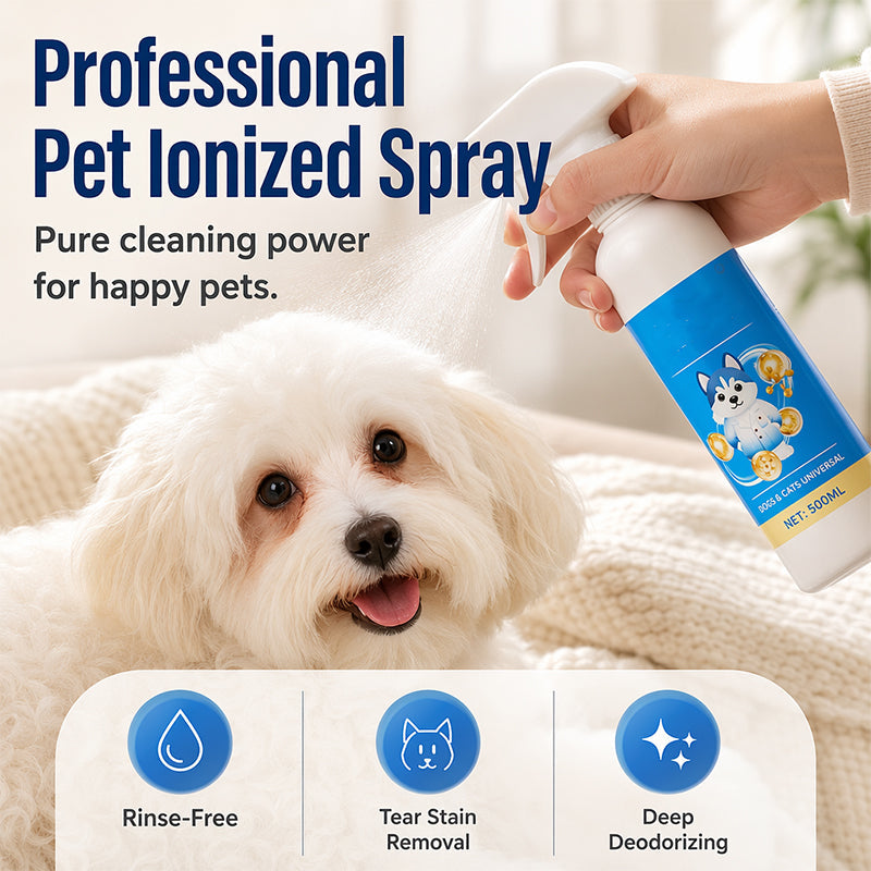 🥳2026 HOT SALE🥳💞50K+ SOLD!🐾🧴 50% OFF! No‑Rinse Pet Cleaning Spray – Ionized water formula removes stains & odours instantly. No water needed – just spray & wipe! 🧼✨