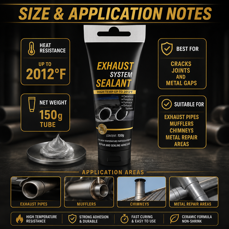 🥳2026 HOT SALE🥳💞50K+ SOLD!🔧💨 Buy 3 Get 2 FREE! High Temperature Exhaust Repair Sealant – 2000°F heat resistance, seals cracks & leaks on exhaust pipes & stoves. Easy DIY fix – save on garage bills! 🛠️✨