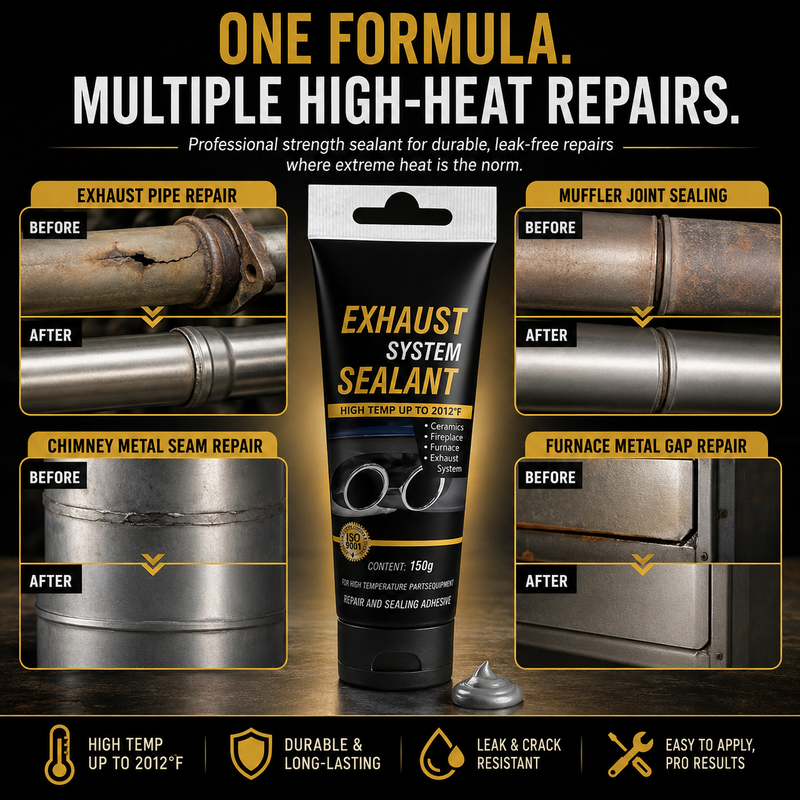 🥳2026 HOT SALE🥳💞50K+ SOLD!🔧💨 Buy 3 Get 2 FREE! High Temperature Exhaust Repair Sealant – 2000°F heat resistance, seals cracks & leaks on exhaust pipes & stoves. Easy DIY fix – save on garage bills! 🛠️✨