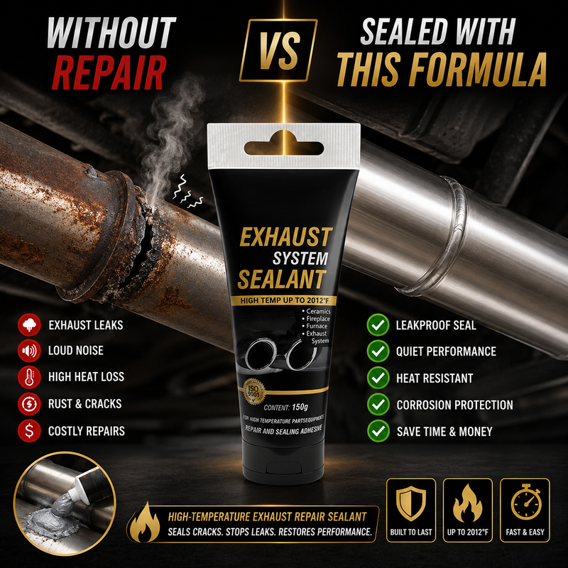🥳2026 HOT SALE🥳💞50K+ SOLD!🔧💨 Buy 3 Get 2 FREE! High Temperature Exhaust Repair Sealant – 2000°F heat resistance, seals cracks & leaks on exhaust pipes & stoves. Easy DIY fix – save on garage bills! 🛠️✨
