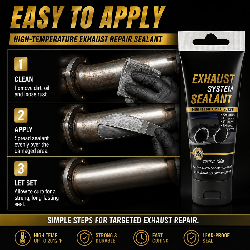 🥳2026 HOT SALE🥳💞50K+ SOLD!🔧💨 Buy 3 Get 2 FREE! High Temperature Exhaust Repair Sealant – 2000°F heat resistance, seals cracks & leaks on exhaust pipes & stoves. Easy DIY fix – save on garage bills! 🛠️✨
