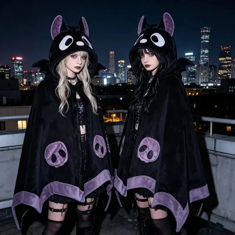 🥳2026 HOT SALE🥳💞50K+ SOLD!🎃🦇 50% OFF! Unisex Wearable Blanket Bat Hooded Cape – Oversized batwing sleeves, thick plush fleece. One size fits all – cozy & cute! 🧣✨