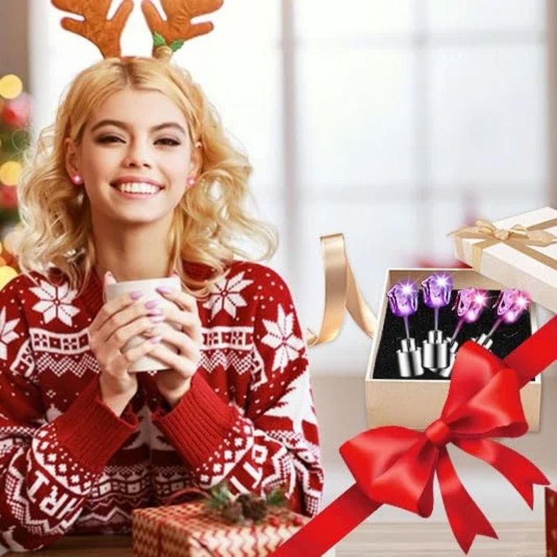 🥳2026 HOT SALE🥳💞50K+ SOLD!👑✨ 50% OFF! Stylish LED Luminous Crown Earrings – Day & night wear – sparkle crystal by day, glowing LED by night. Purple, pink & more – be the queen of the party! 💜🎉