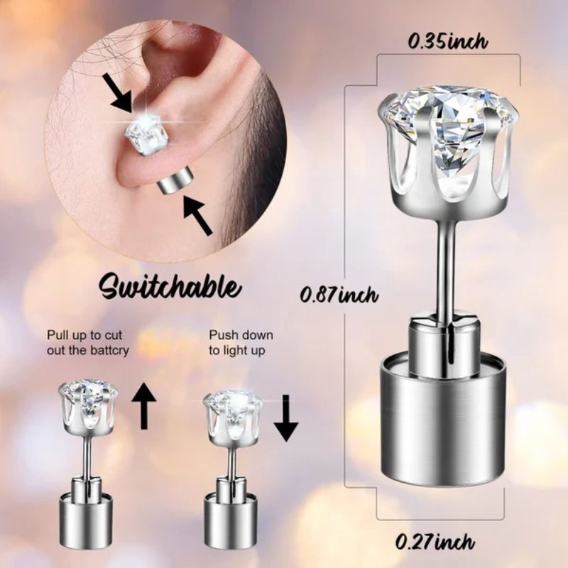 🥳2026 HOT SALE🥳💞50K+ SOLD!👑✨ 50% OFF! Stylish LED Luminous Crown Earrings – Day & night wear – sparkle crystal by day, glowing LED by night. Purple, pink & more – be the queen of the party! 💜🎉