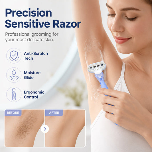 🥳2026 HOT SALE🥳💞50K+ SOLD!🪒🌸 50% OFF! 5‑Blade Razor Handle – Precision sensitive razor for underarms & body. Large soap head glides smoothly – gentle on delicate skin! 🛡️✨