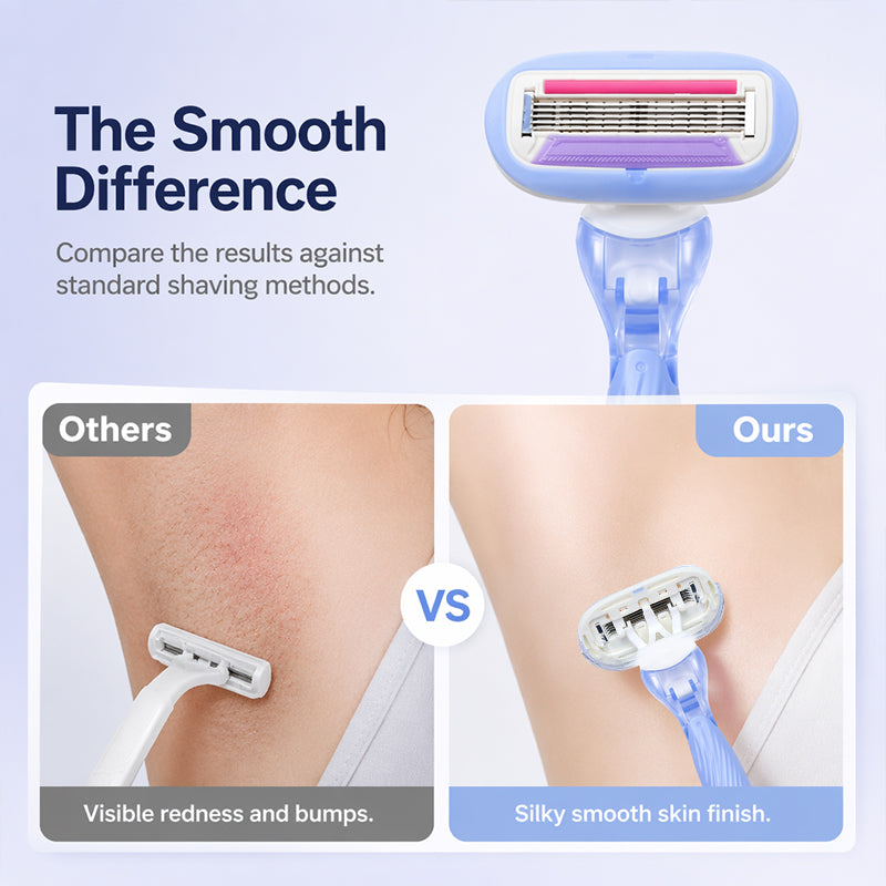 🥳2026 HOT SALE🥳💞50K+ SOLD!🪒🌸 50% OFF! 5‑Blade Razor Handle – Precision sensitive razor for underarms & body. Large soap head glides smoothly – gentle on delicate skin! 🛡️✨