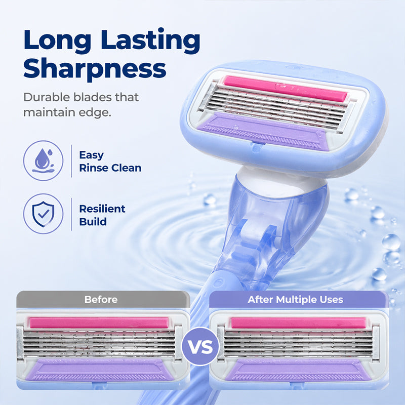 🥳2026 HOT SALE🥳💞50K+ SOLD!🪒🌸 50% OFF! 5‑Blade Razor Handle – Precision sensitive razor for underarms & body. Large soap head glides smoothly – gentle on delicate skin! 🛡️✨