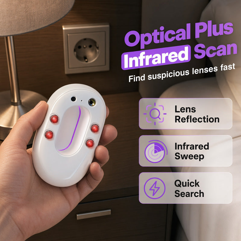 🥳2026 HOT SALE🥳💞50K+ SOLD!📡🔍 50% OFF! Smart Infrared Camera Detector – Finds hidden pinhole lenses instantly. LED flashlight & door alarm – travel with privacy & peace of mind! 🏨✨