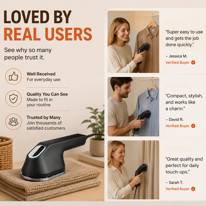 🥳2026 HOT SALE🥳💞50K+ SOLD!🧳✨ 50% OFF! 3‑in‑1 Handheld Garment Steamer – Dry & wet ironing, compact body. Fast touch‑ups at home or on the go – no more wrinkled shirts! 👔💨