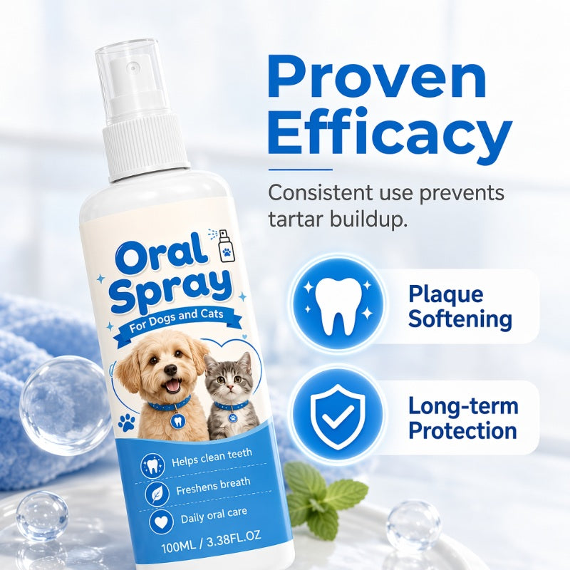 🥳2026 HOT SALE🥳💞50K+ SOLD!🐶🐱 50% OFF! Pet Oral Cleaning Spray – Freshens breath & supports daily oral hygiene. Gentle mist, easy spray – no brushing needed! 🌸🧴