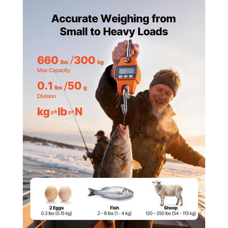 🥳2026 HOT SALE🥳💞50K+ SOLD!⚖️💪 50% OFF! 500kg Digital Hanging Scale – Heavy‑duty, large LCD backlit display & multi‑unit conversion. Perfect for farms, warehouses & fishing – weigh with confidence! 🔧✨