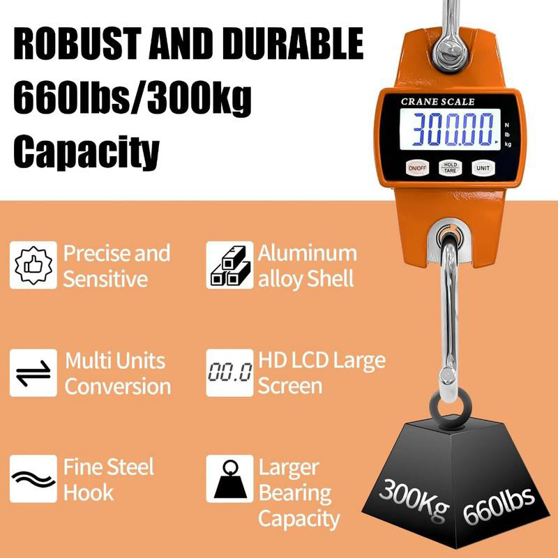 🥳2026 HOT SALE🥳💞50K+ SOLD!⚖️💪 50% OFF! 500kg Digital Hanging Scale – Heavy‑duty, large LCD backlit display & multi‑unit conversion. Perfect for farms, warehouses & fishing – weigh with confidence! 🔧✨