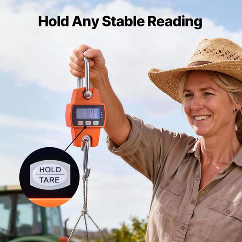 🥳2026 HOT SALE🥳💞50K+ SOLD!⚖️💪 50% OFF! 500kg Digital Hanging Scale – Heavy‑duty, large LCD backlit display & multi‑unit conversion. Perfect for farms, warehouses & fishing – weigh with confidence! 🔧✨