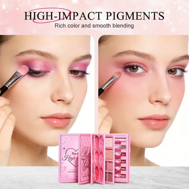 🥳2026 HOT SALE🥳💞50K+ SOLD!📖💄 50% OFF! All‑in‑One Makeup Palette Book Set – Eyeshadow, blush, highlighter, contour & lip glaze. High‑pigment & blendable – a complete look in one book! 🌸✨