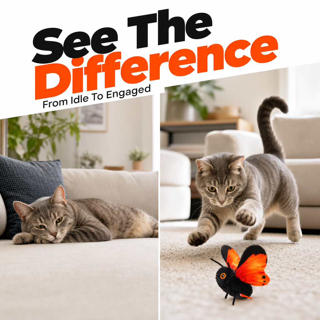 🥳2026 HOT SALE🥳💞50K+ SOLD!🐱🦋 50% OFF! Smart Sensing Flapping Butterfly Cat Toy – Auto‑fluttering wings spark hunting instincts, keeps indoor cats active & engaged. Solo play anytime – no more boredom! 🎯✨