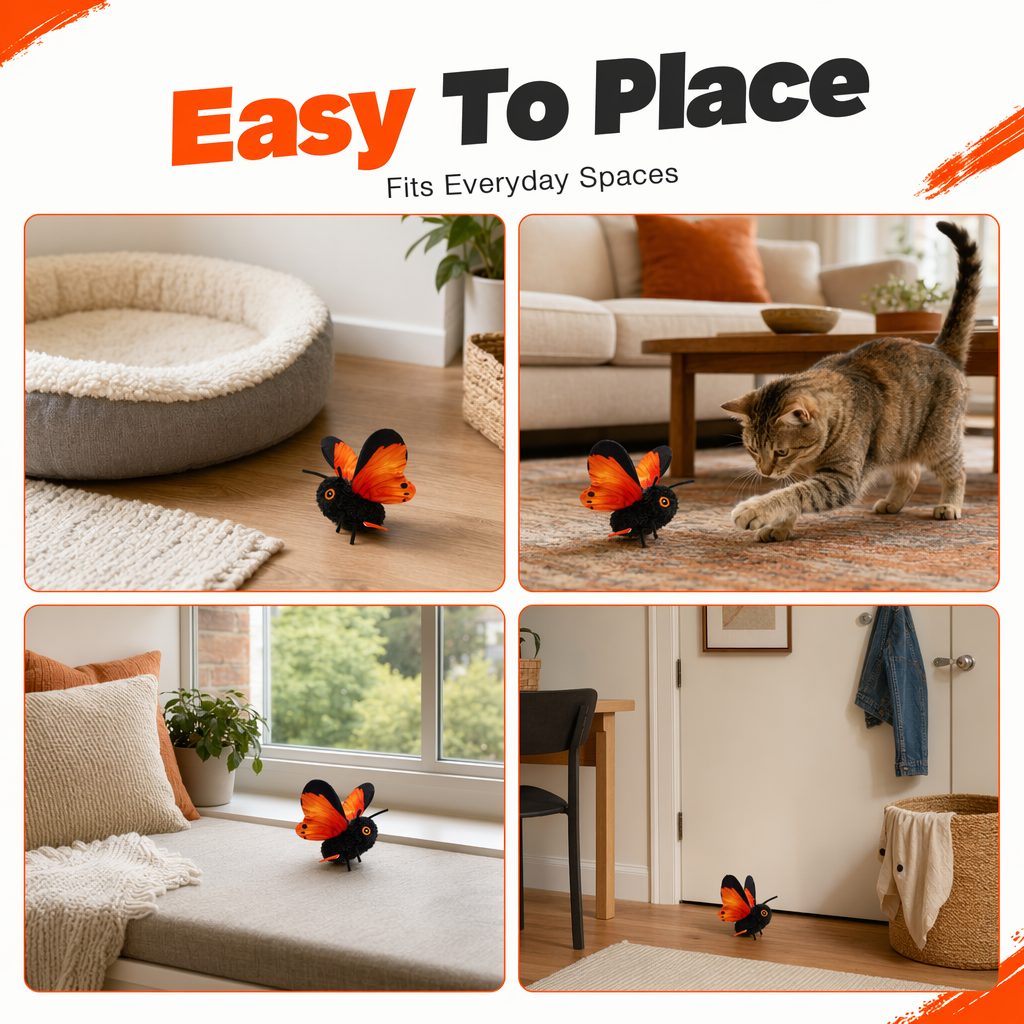 🥳2026 HOT SALE🥳💞50K+ SOLD!🐱🦋 50% OFF! Smart Sensing Flapping Butterfly Cat Toy – Auto‑fluttering wings spark hunting instincts, keeps indoor cats active & engaged. Solo play anytime – no more boredom! 🎯✨