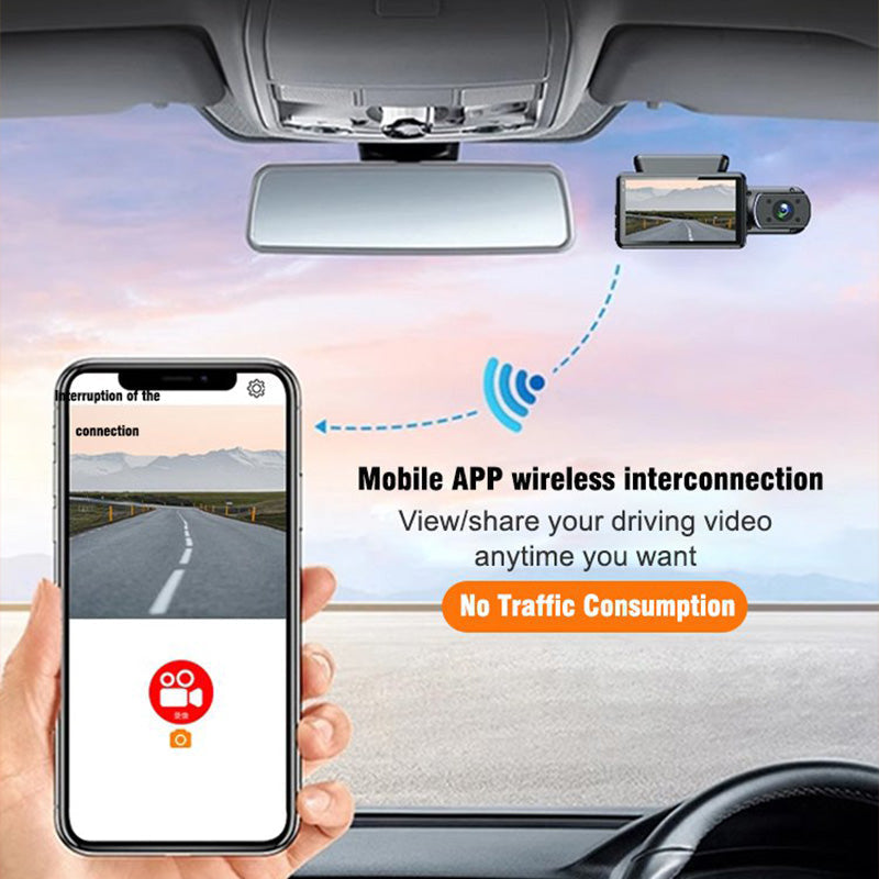 🥳2026 HOT SALE🥳💞50K+ SOLD! 📢📢50% OFF !! ⏰🚗🛡️ 3-Channel Dash Camera – front, rear & interior. Superior night vision captures every detail. WiFi, loop recording & G-sensor. Drive with proof! 📹✅