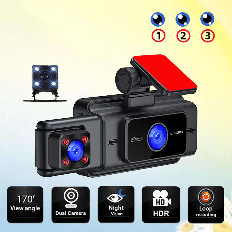 🥳2026 HOT SALE🥳💞50K+ SOLD! 📢📢50% OFF !! ⏰🚗🛡️ 3-Channel Dash Camera – front, rear & interior. Superior night vision captures every detail. WiFi, loop recording & G-sensor. Drive with proof! 📹✅
