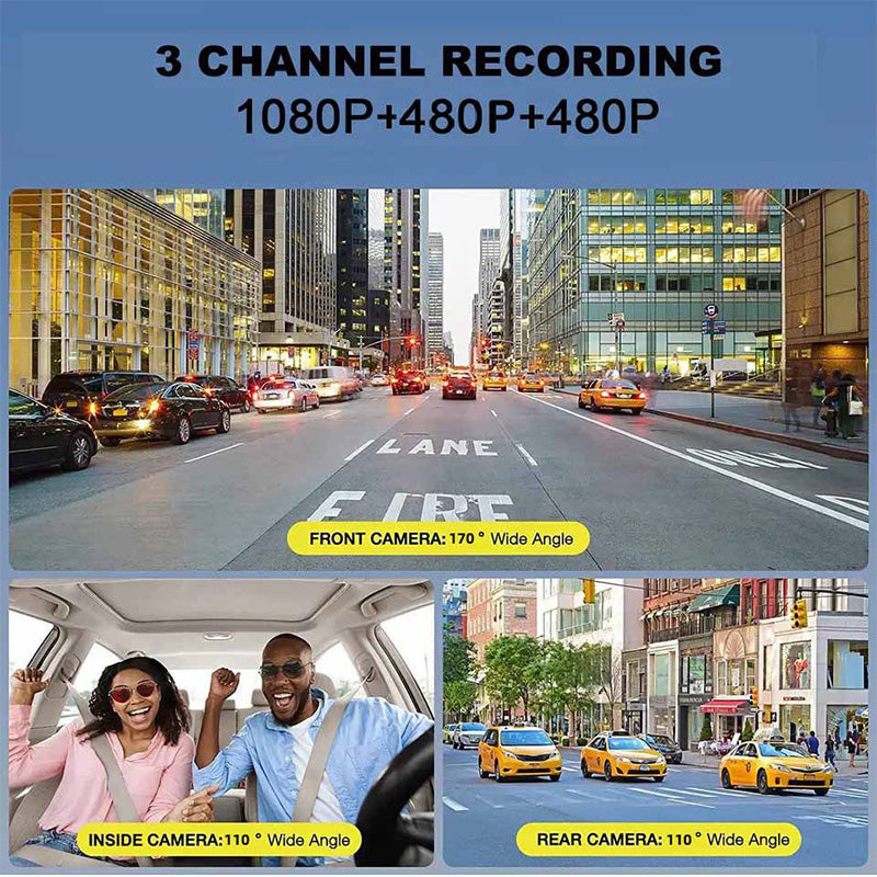 🥳2026 HOT SALE🥳💞50K+ SOLD! 📢📢50% OFF !! ⏰🚗🛡️ 3-Channel Dash Camera – front, rear & interior. Superior night vision captures every detail. WiFi, loop recording & G-sensor. Drive with proof! 📹✅