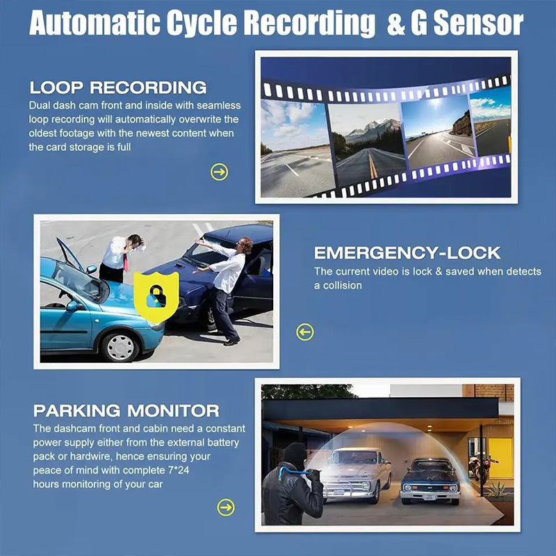 🥳2026 HOT SALE🥳💞50K+ SOLD! 📢📢50% OFF !! ⏰🚗🛡️ 3-Channel Dash Camera – front, rear & interior. Superior night vision captures every detail. WiFi, loop recording & G-sensor. Drive with proof! 📹✅