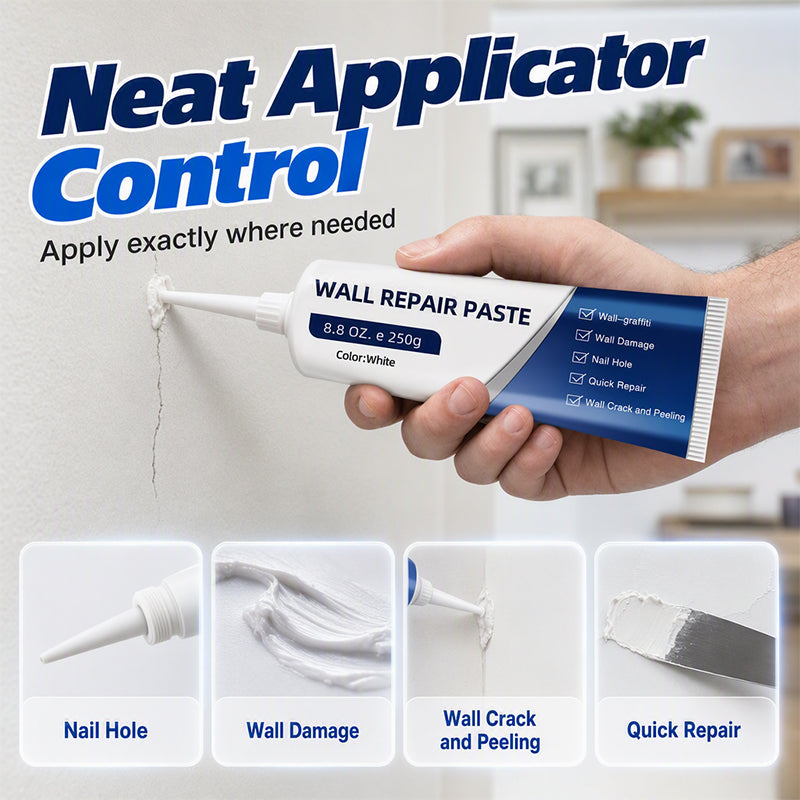 🥳2026 HOT SALE🥳💞50K+ SOLD!🏠🔧 50% OFF! Waterproof Wall Repair Paste – Fills cracks & chips fast, creates smooth white finish. No need to hire a pro – DIY home touch‑ups made easy! 🛡️✨
