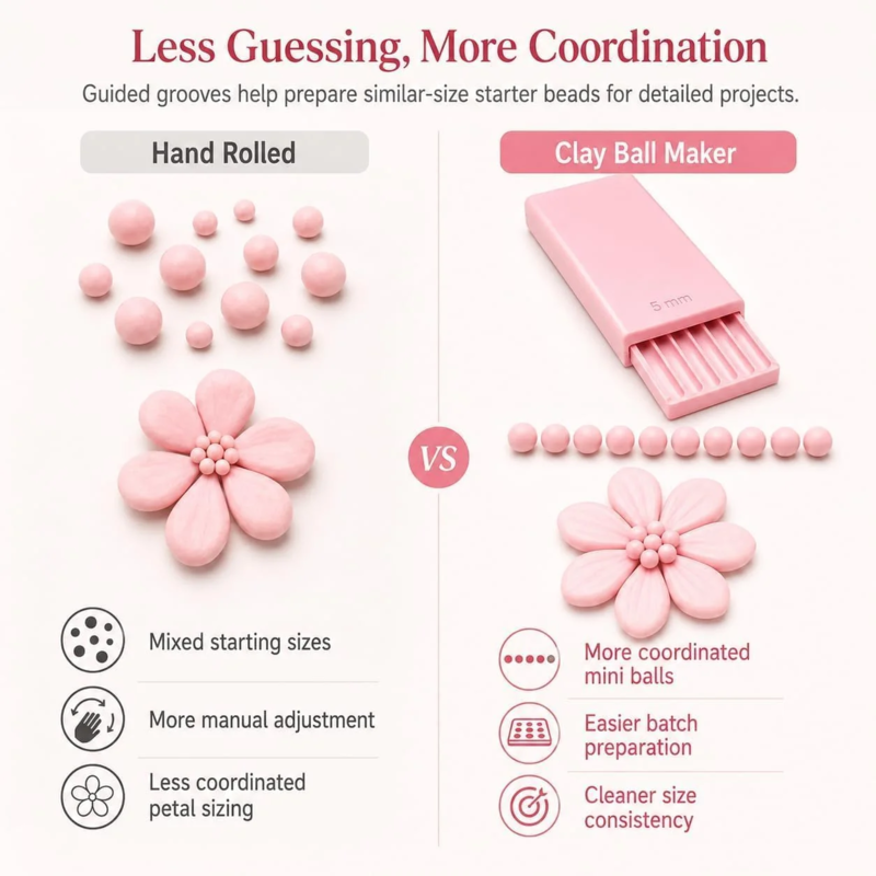 🥳2026 HOT SALE🥳💞50K+ SOLD!🔮✨ 50% OFF! Mini Clay Ball Maker Set – 4 precision sizes: 2‑5mm. Uniform clay balls for earrings, charms & nail art – no more hand‑rolling! 🎨🛠️