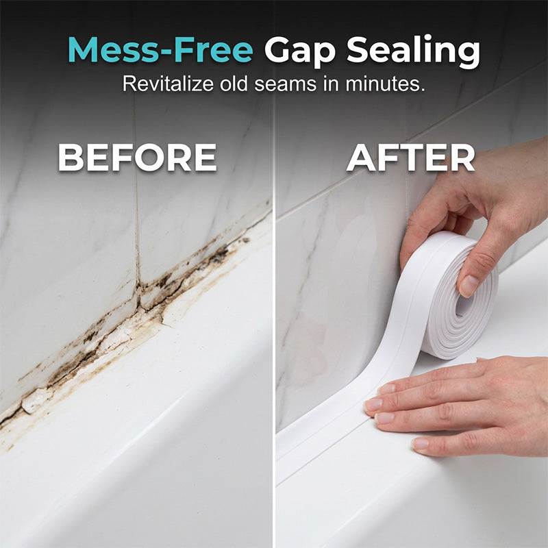 🥳2026 HOT SALE🥳💞50K+ SOLD!🚿🛡️ 50% OFF! Waterproof Sealing Tape – No caulk, no tools – just peel & stick. Seals sinks, tubs & counter gaps instantly – save on expensive call‑outs! 🏠✨