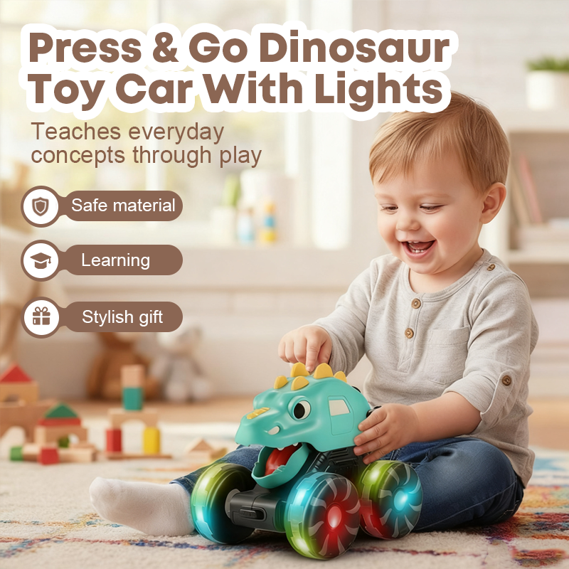 🥳2026 HOT SALE🥳💞50K+ SOLD!🦕💨 50% OFF! Press & Go Dinosaur Toy Car – Push down & watch it zoom! Colourful LED lights flash with every move. Sturdy ABS build – a roaring good time for little ones! 🎄✨