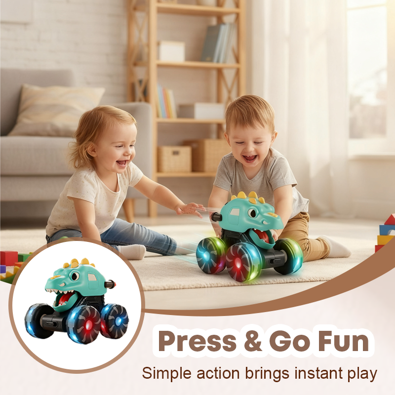 🥳2026 HOT SALE🥳💞50K+ SOLD!🦕💨 50% OFF! Press & Go Dinosaur Toy Car – Push down & watch it zoom! Colourful LED lights flash with every move. Sturdy ABS build – a roaring good time for little ones! 🎄✨