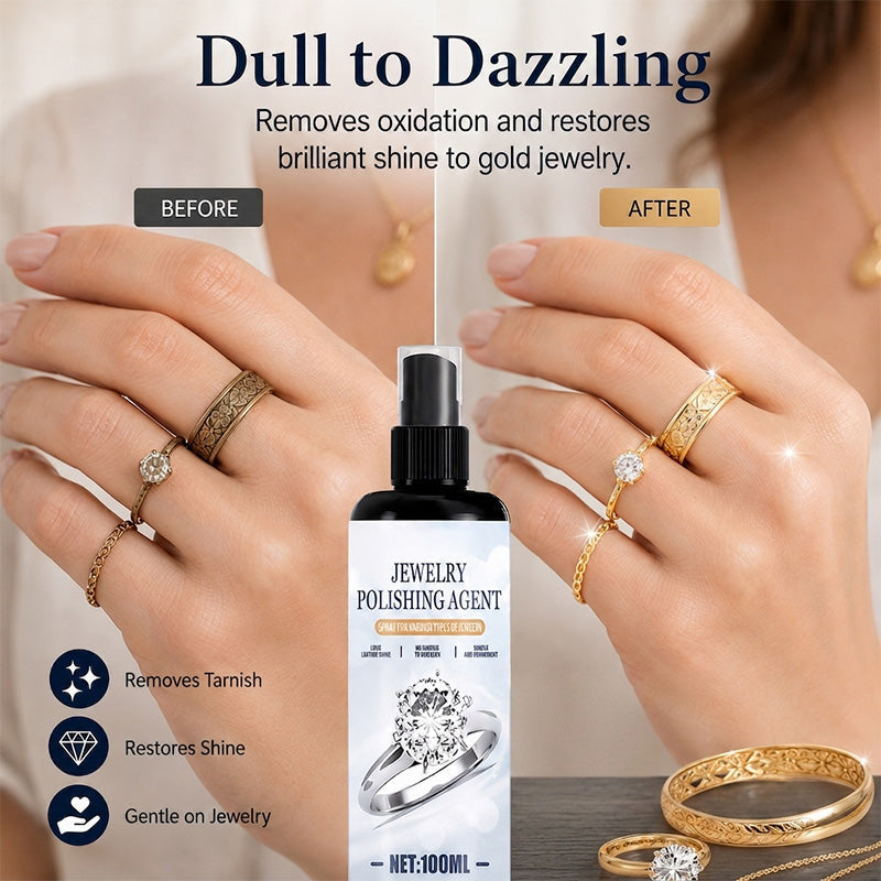 🥳2026 HOT SALE🥳💞50K+ SOLD!💍✨ 50% OFF! Gentle Jewelry Cleaning Spray – Removes tarnish & oxidation in 1 minute. Non‑abrasive, safe for gold, silver & platinum – restore sparkle at home! 💎🧼