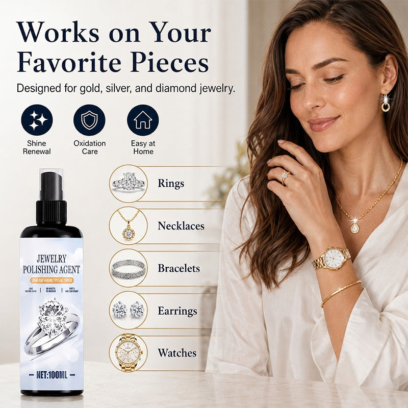 🥳2026 HOT SALE🥳💞50K+ SOLD!💍✨ 50% OFF! Gentle Jewelry Cleaning Spray – Removes tarnish & oxidation in 1 minute. Non‑abrasive, safe for gold, silver & platinum – restore sparkle at home! 💎🧼