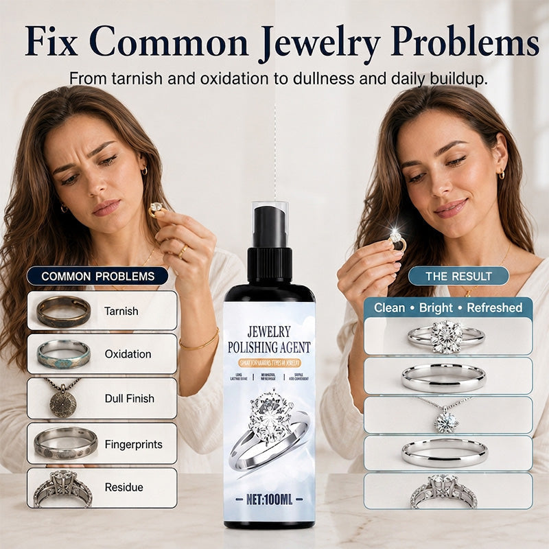 🥳2026 HOT SALE🥳💞50K+ SOLD!💍✨ 50% OFF! Gentle Jewelry Cleaning Spray – Removes tarnish & oxidation in 1 minute. Non‑abrasive, safe for gold, silver & platinum – restore sparkle at home! 💎🧼