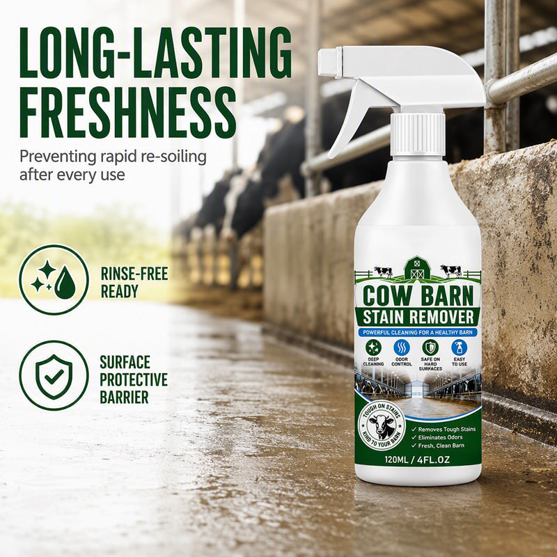 🥳2026 HOT SALE🥳💞50K+ SOLD!🐄✨ 50% OFF! Barn Stain Remover Spray – Professional‑strength formula removes dirt, stains & buildup. Freshens barns & farm surfaces – just spray & wipe! 🧹💪