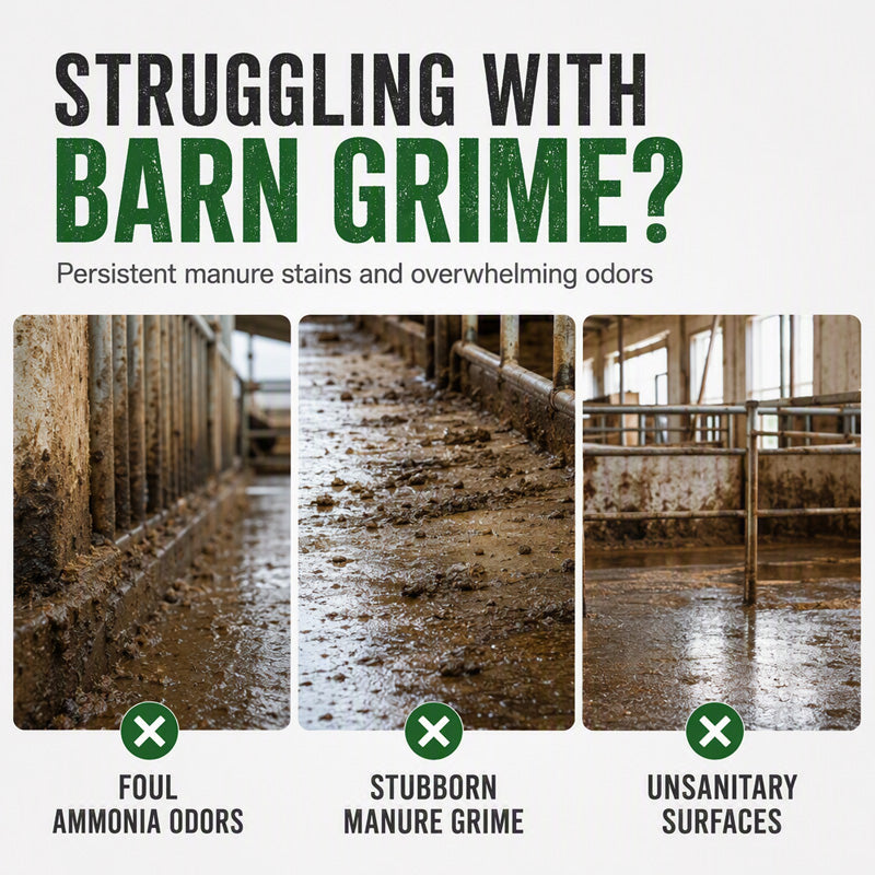 🥳2026 HOT SALE🥳💞50K+ SOLD!🐄✨ 50% OFF! Barn Stain Remover Spray – Professional‑strength formula removes dirt, stains & buildup. Freshens barns & farm surfaces – just spray & wipe! 🧹💪