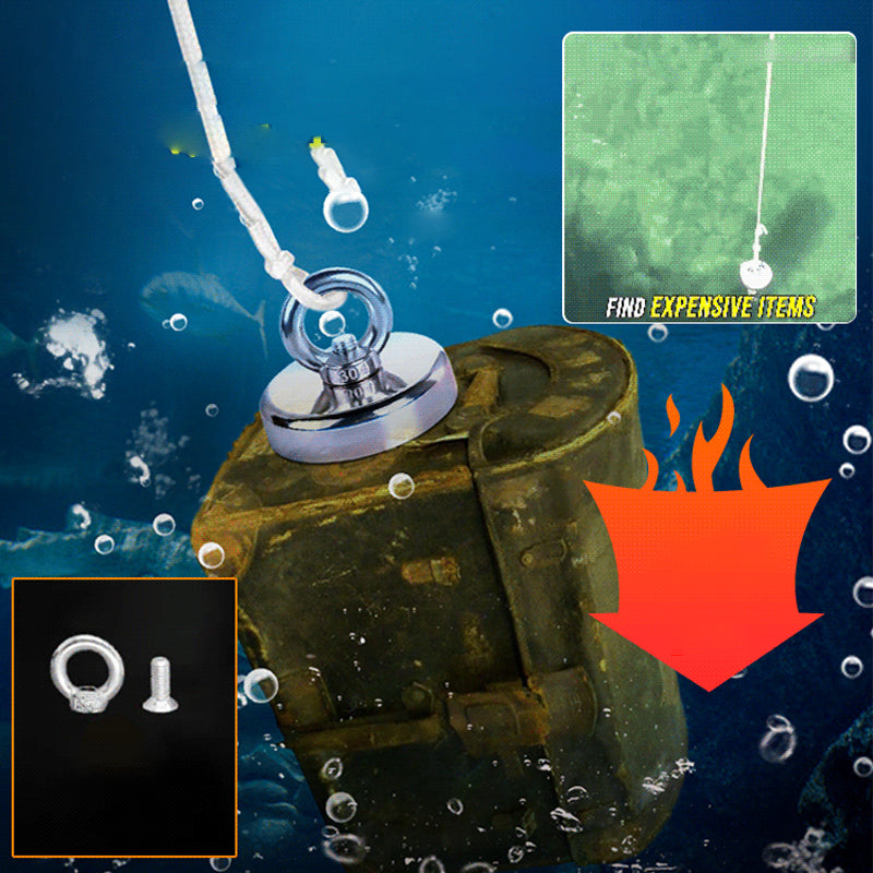 🥳2026 HOT SALE🥳💞50K+ SOLD!🧲🌊 50% OFF! Deep‑water Magnetic Salvage Magnet – 30kg strong pull, retrieves keys, tools & metal objects from water. Corrosion‑resistant & wear‑proof – a must for fishing & salvage! 🎣✨
