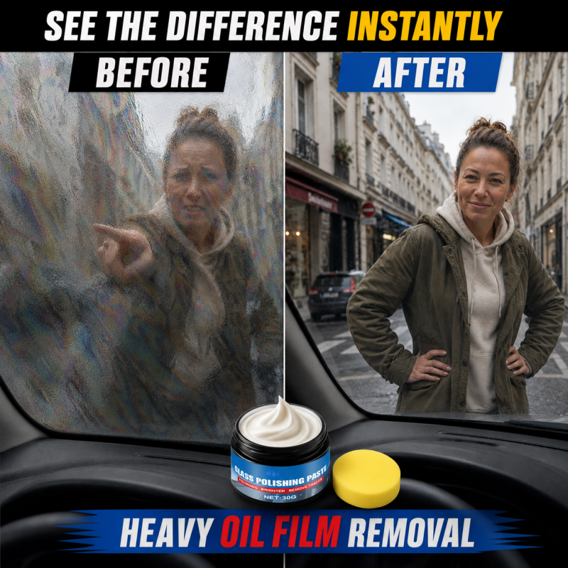 🥳2026 HOT SALE🥳💞50K+ SOLD!🚗🔍 50% OFF! Car Glass Oil Film Remover – Eliminates glare & wiper smears, repels rain. Night driving safer – see clearly in any weather! 🛡️🌙
